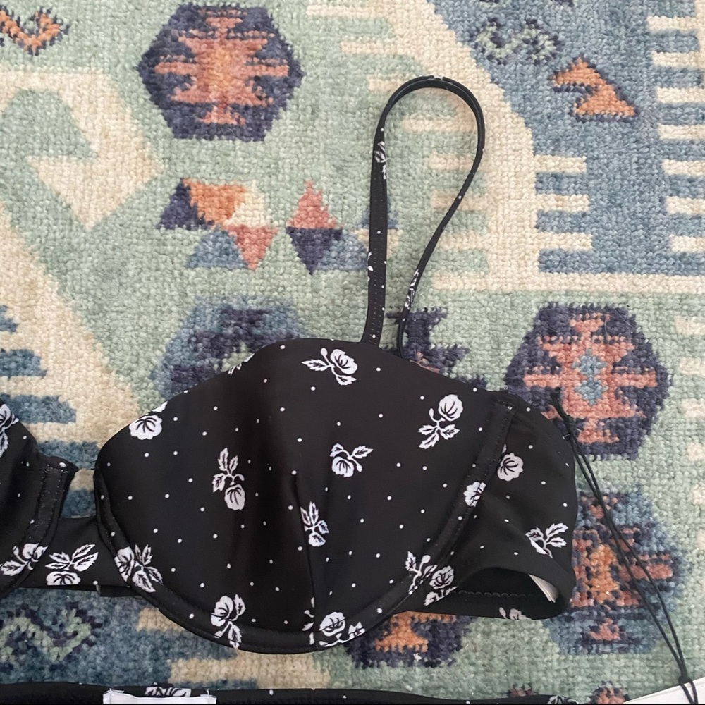 New Onia High Rise Floral Bikini Set in Black - Picture 6 of 11
